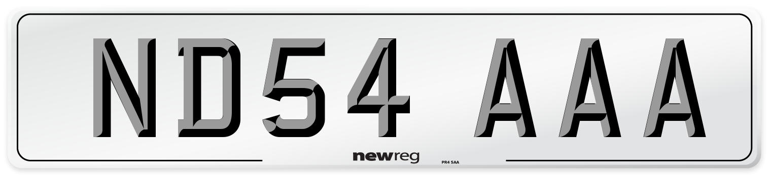 ND54 AAA Number Plate from New Reg